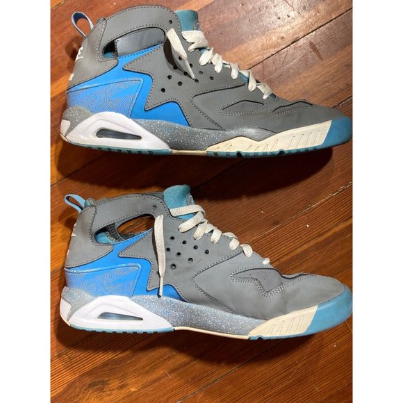 Nike Men's Air Tech Challenge Huarache Gray Blue Basketball Sneakers Size 9.5 - Picture 3 of 7